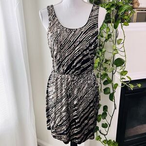 Express Silver & Black Sequin Shimmery Dress Size Small Party Festival Concert